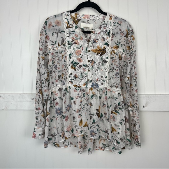 ANTHROPOLOGIE Ginevra Floral Lace Eyelet Blouse - Picture 5 of 10